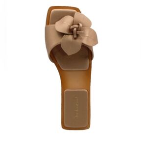 Charles David Metallic Sandals with Floral Accent